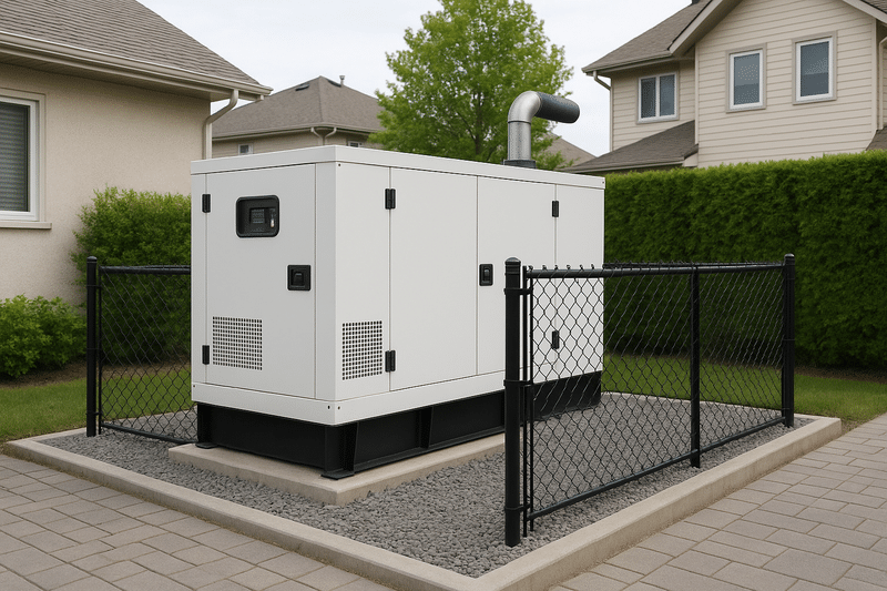 Genset di halaman rumah